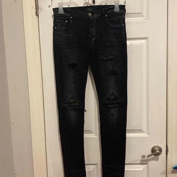 Amiri faded black mx1 skinny jeans, men’s 31us - Picture 1 of 15